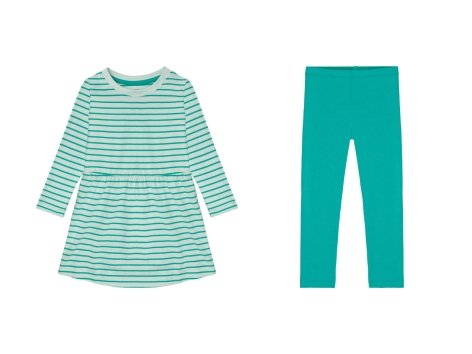 Completo vestitino e leggings da bambina