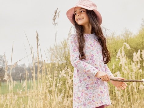 Completo vestitino e leggings da bambina