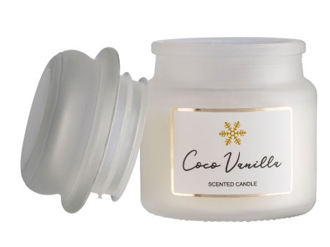 Candela profumata in vasetto con coperchio