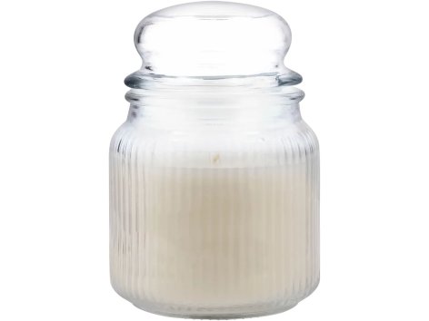 Candela profumata in vasetto con coperchio