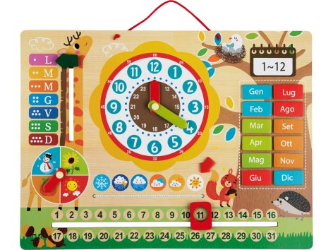 Calendario magnetico o computer in legno per bambini