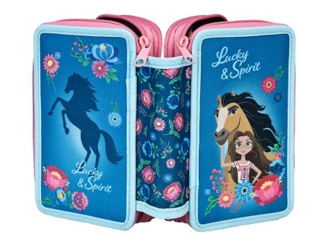 Astuccio a tre cerniere "Minions, Frozen, Spiderman, Spirit"