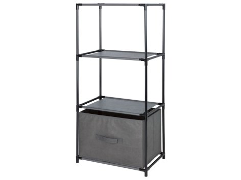 Scaffale a 3 ripiani con contenitore