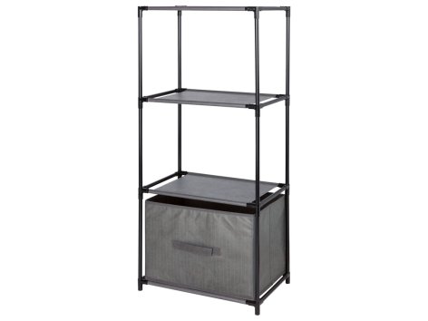 Scaffale a 3 ripiani con contenitore