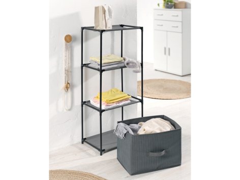 Scaffale a 3 ripiani con contenitore
