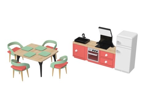 Set mobili in miniatura o set personaggi per casa bambole