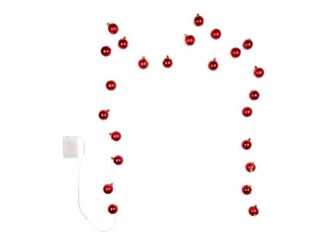 Catena luminosa LED con palline natalizie