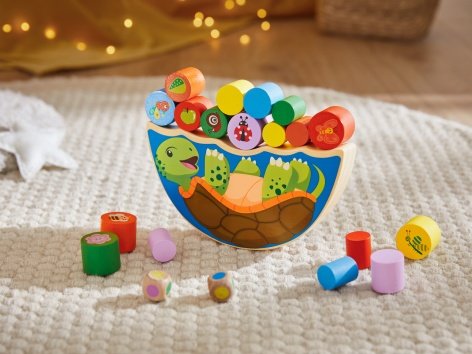 Gioco in legno "Domino, memo, gioco della pesca o di equilibrio"