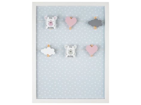 Set cornici portafoto, lavagnetta o scatola decorativa in legno