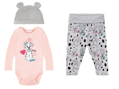 Coordinato per neonata "Winnie the Pooh, Bambi, La carica dei 101"