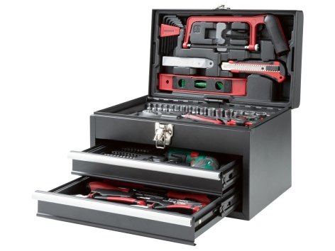 Cassetta degli attrezzi con avvitatore ricaricabile, 92 pezzi