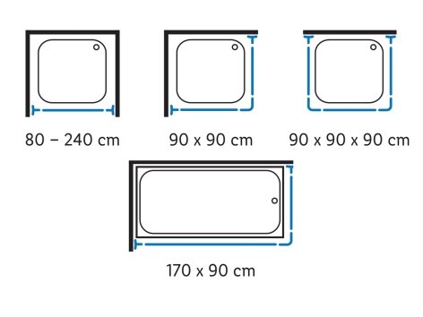 Sistema flessibile di aste per doccia