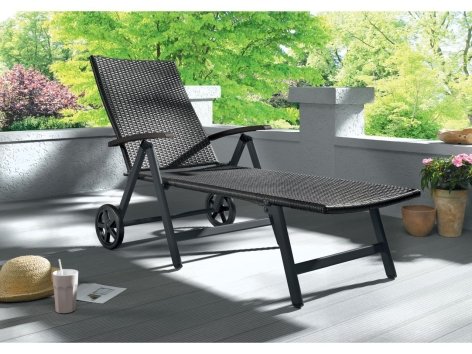 Lettino sdraio da giardino con rotelle