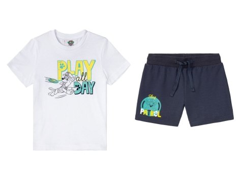 Completo t-shirt e pantaloncini da bambino "Minions, Jurassic World, Paw Patrol"