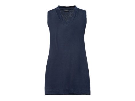 Canotta lunga in lino da donna