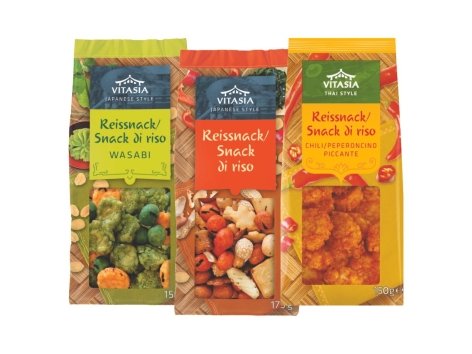 Snack a base di riso e arachidi pastellate