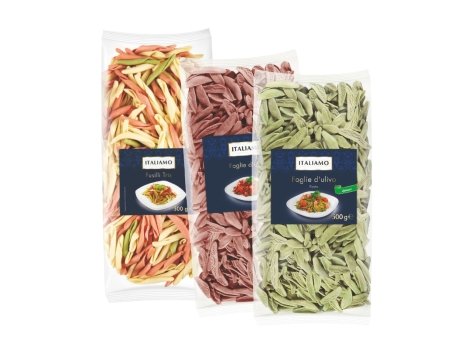 Foglie d’ulivo al pomodoro o agli spinaci o Tris di fusilli