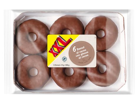 6 donut al cacao con glassa al cacao