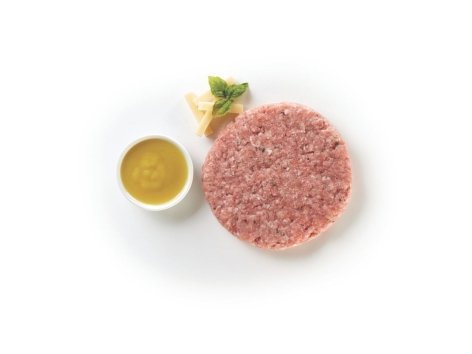 Maxi hamburger di pollo con formaggio e basilico