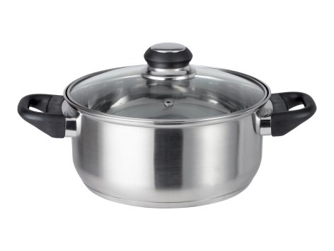 Pentola con coperchio in vetro