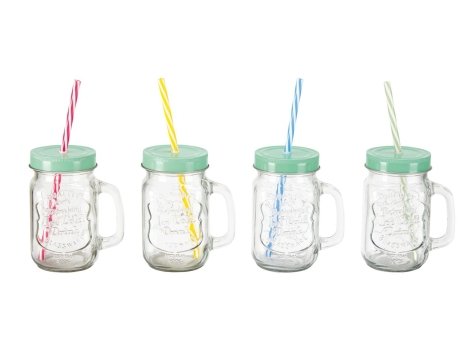 Set bicchieri con cannuccia