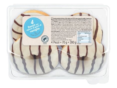 4 Donut ripieni alla vaniglia