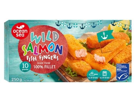 Bastoncini di filetto di salmone rosa