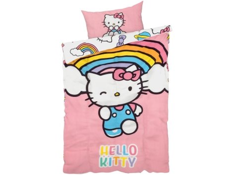 Parure copripiumino per bambini "Hello Kitty, Minions, Miraculous, Paw Patrol, Peppa Pig, Sam il Pompiere"