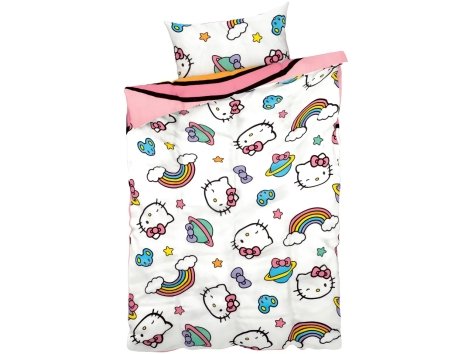 Parure copripiumino per bambini "Hello Kitty, Minions, Miraculous, Paw Patrol, Peppa Pig, Sam il Pompiere"
