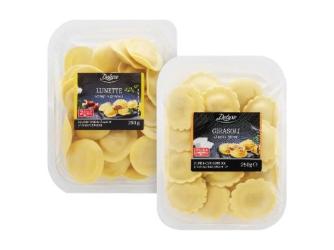 Lunette agli scampi e gamberi o Girasoli al pesce spada