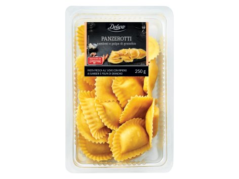 Panzerotti ai gamberi e polpa di granchio