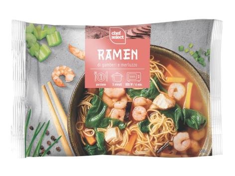 Ramen di gamberi e merluzzo