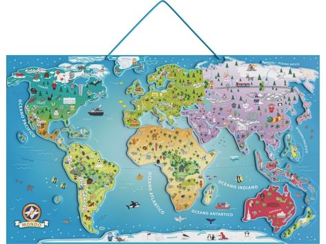 Carta magnetica in legno dell'Europa o del mondo