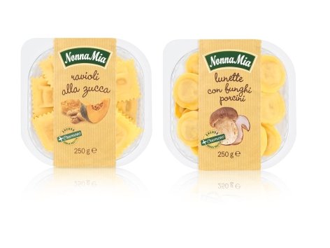 Ravioli alla zucca o lunette con funghi porcini