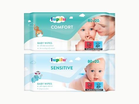 Salviettine detergenti umidificate per neonati, 100 pezzi