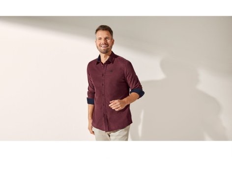 Camicia in velluto fine da uomo