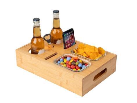 Vassoio snack bar con ciotole in vetro