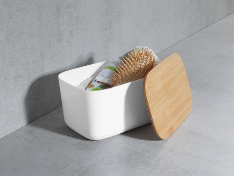 Portascopino, scatola per fazzoletti cosmetici o box portaoggetti per bagno