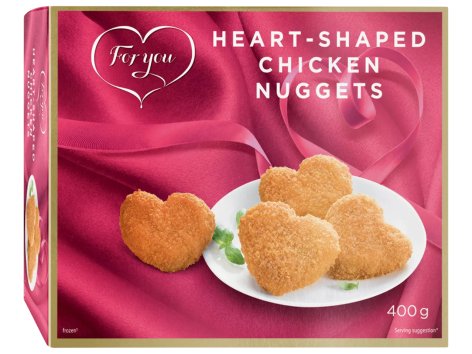 Nuggets di pollo a forma di cuore