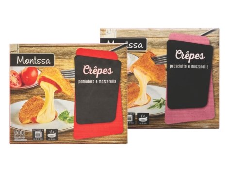 Crêpes pomodoro e mozzarella o prosciutto e mozzarella