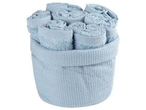 Asciugamano con cestino decorativo