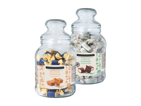 Caramelle Toffee in vaso di vetro