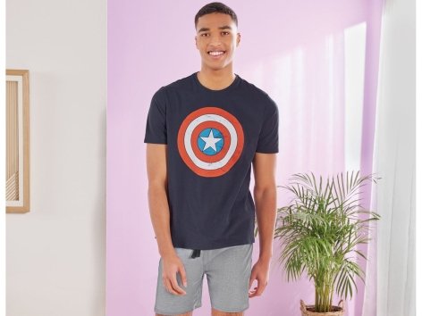 Pigiama corto da uomo "Spiderman, Avengers"