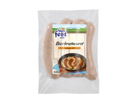 Salsicce di carne suina bollite con birra