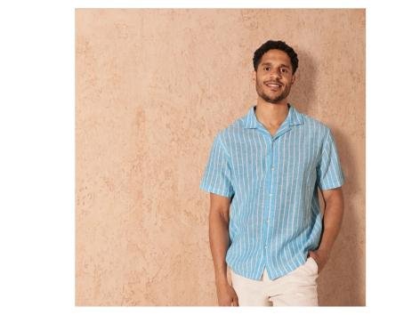 Camicia in lino a maniche corte da uomo