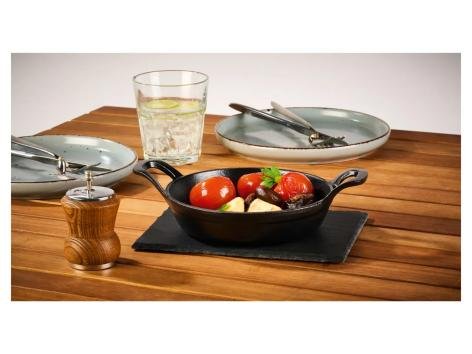 Piastra in ghisa da grigliata con piatto in ardesia