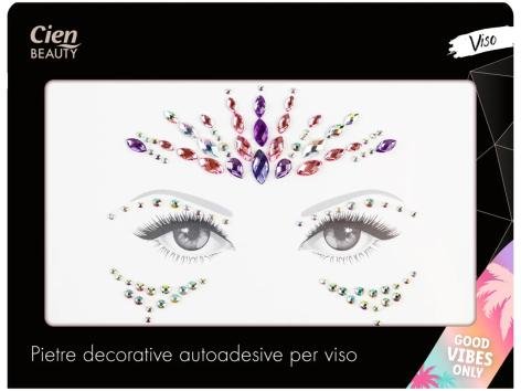 Ciocca colorata per capelli, strass per viso o smalto adesivo