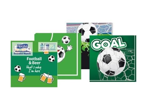 Tovaglioli, 3 veli con motivi di calcio