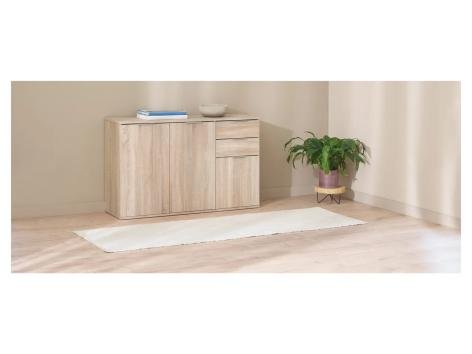 Mobiletto con 3 ante e 2 cassetti, simil-quercia