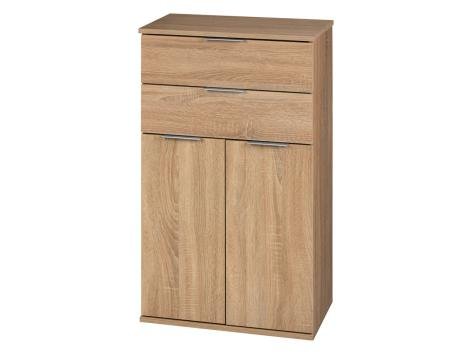 Mobiletto 2 cassetti e 2 ante, simil-quercia